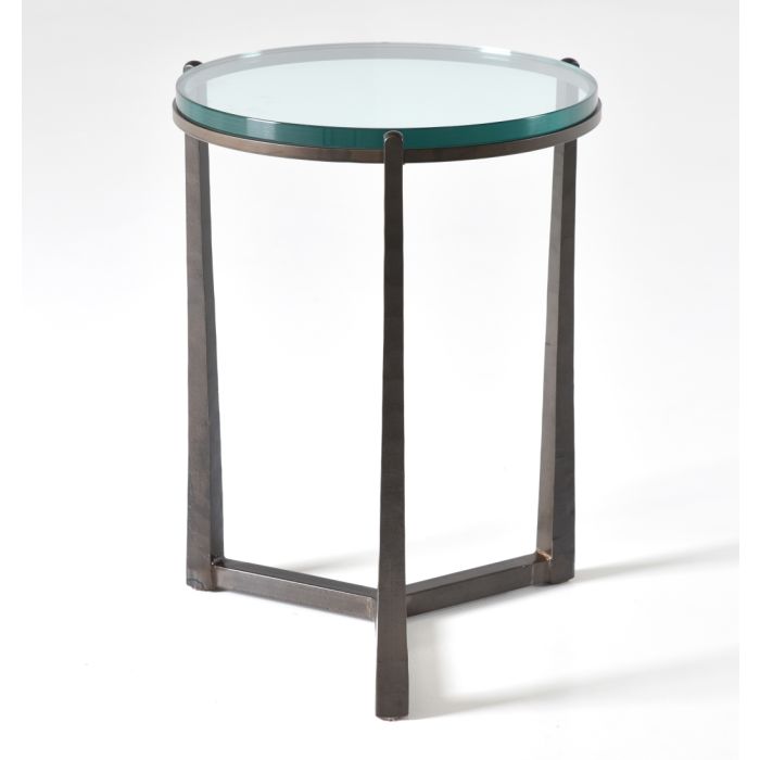 Clemmons Round Glass Top Side Table