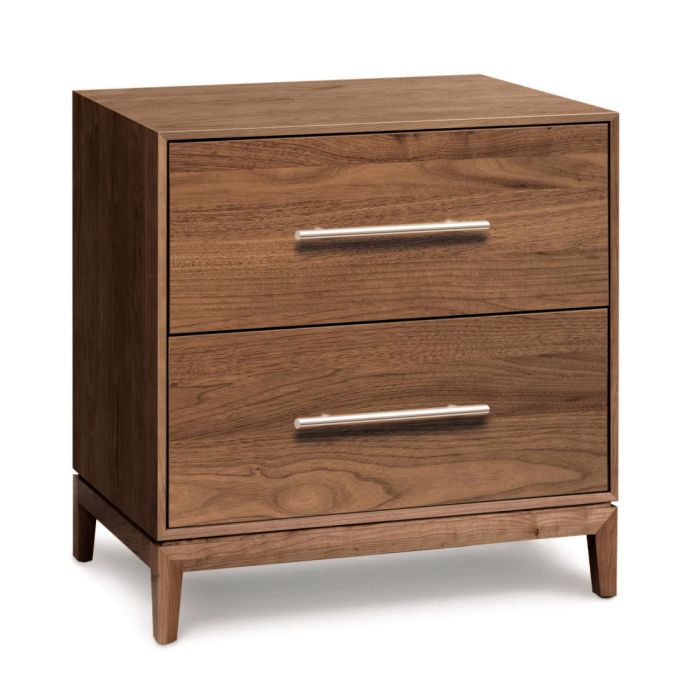 Mansfield 2-Drawer Walnut Nightstand